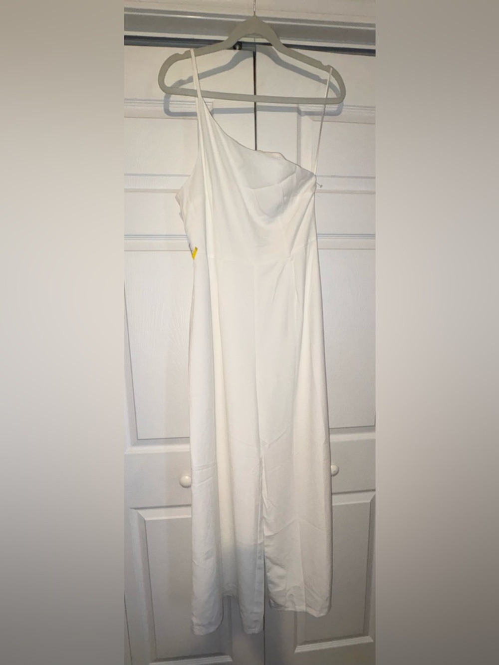 Petal & Pup White One-Shoulder Wide Leg Jumpsuit